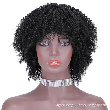 Short bob afro curly wholesale inch pixie cut wave black cheap glueless brazilian real human hair wigs black women